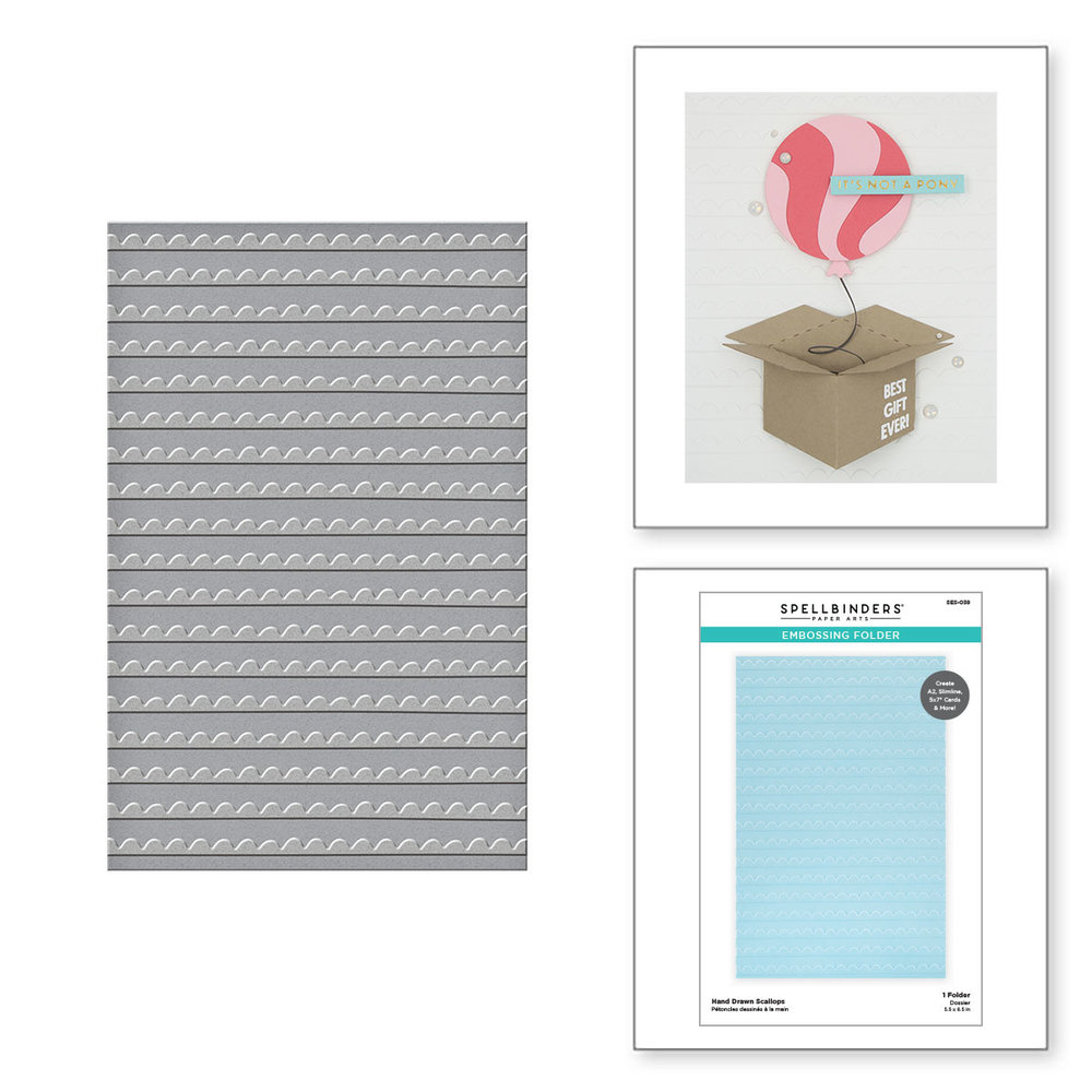 Spellbinders Hand Drawn Scallops Embossing Folder (SES-038)