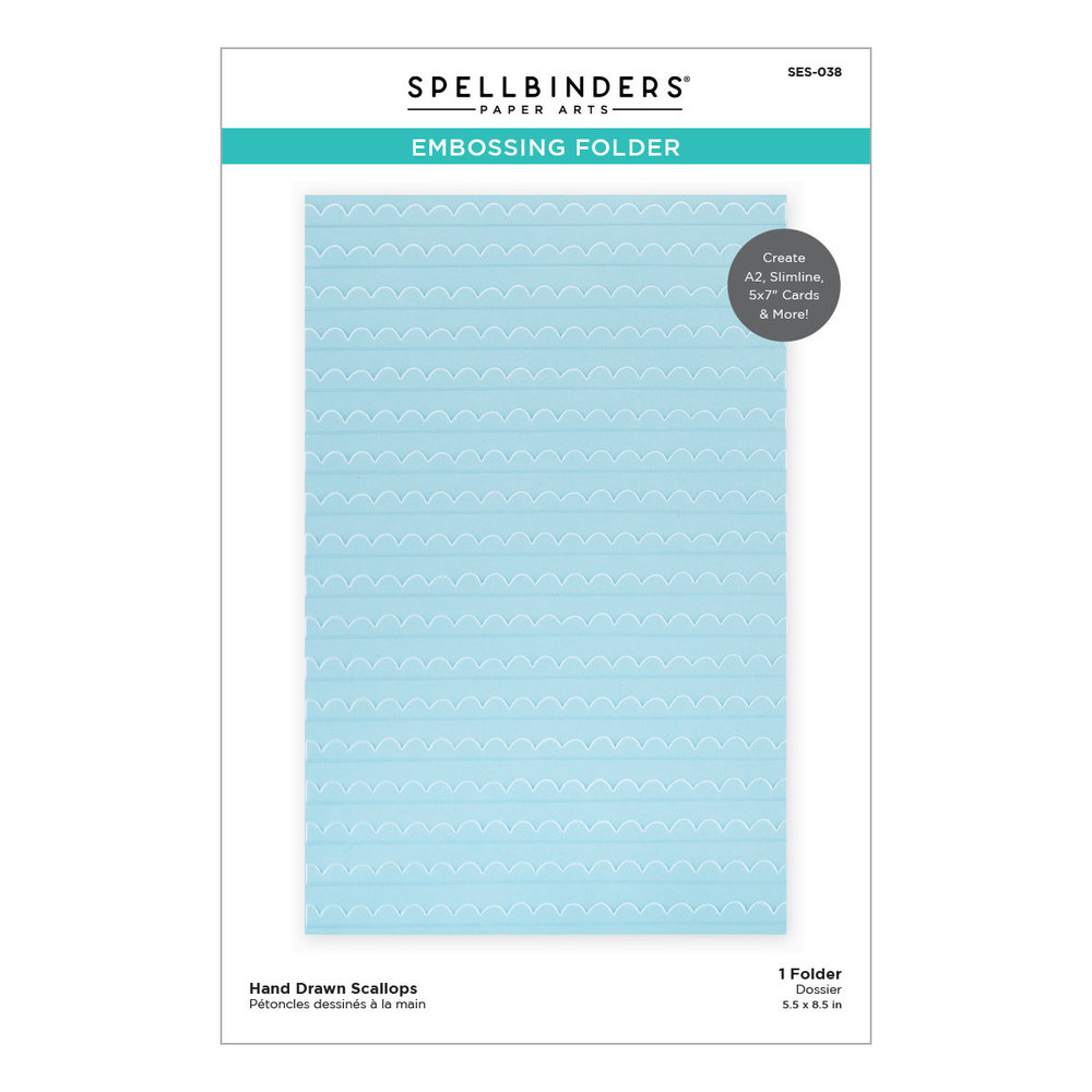Spellbinders Hand Drawn Scallops Embossing Folder (SES-038)