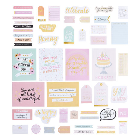 Spellbinders Printed Die Cuts Birthday Celebrations (SCS-200)