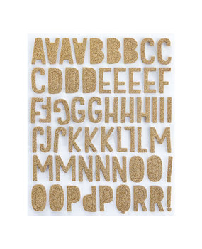 Spellbinders Gold Glitter Foam Block Alphabet Stickers (SCS-198)