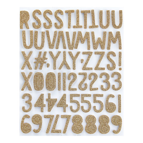 Spellbinders Gold Glitter Foam Block Alphabet Stickers (SCS-198)