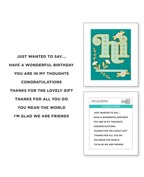 Spellbinders Just Wanted to Say Sentiments Clear Stamp (STP-109)