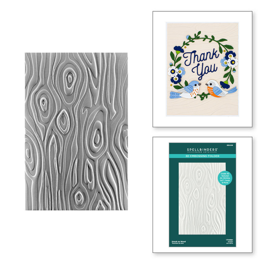 Spellbinders Knock on Wood 3D Embossing Folder (E3D-028)