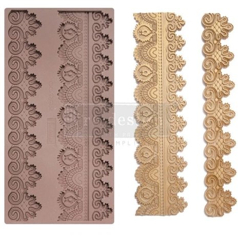 Re-Design Border Lace II 5x10 Inch Décor Mould (659004) Re-Design Border Lace II 5x10 Inch Décor Mould (659004)