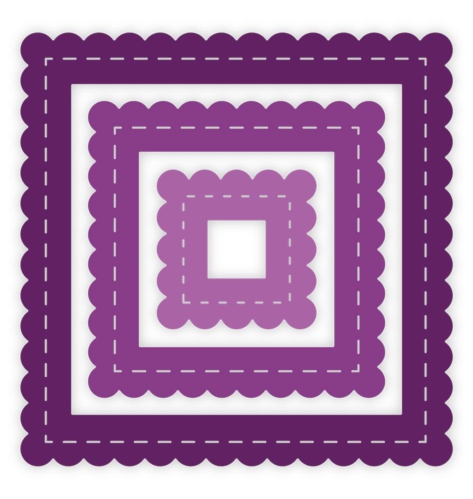 Gemini Nesting Frame Scallop Edge Square Frames Elements Dies (GEM-MD-ELE-SESQ)
