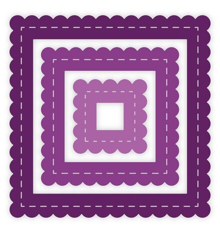Gemini Nesting Frame Scallop Edge Square Frames Elements Dies (GEM-MD-ELE-SESQ)