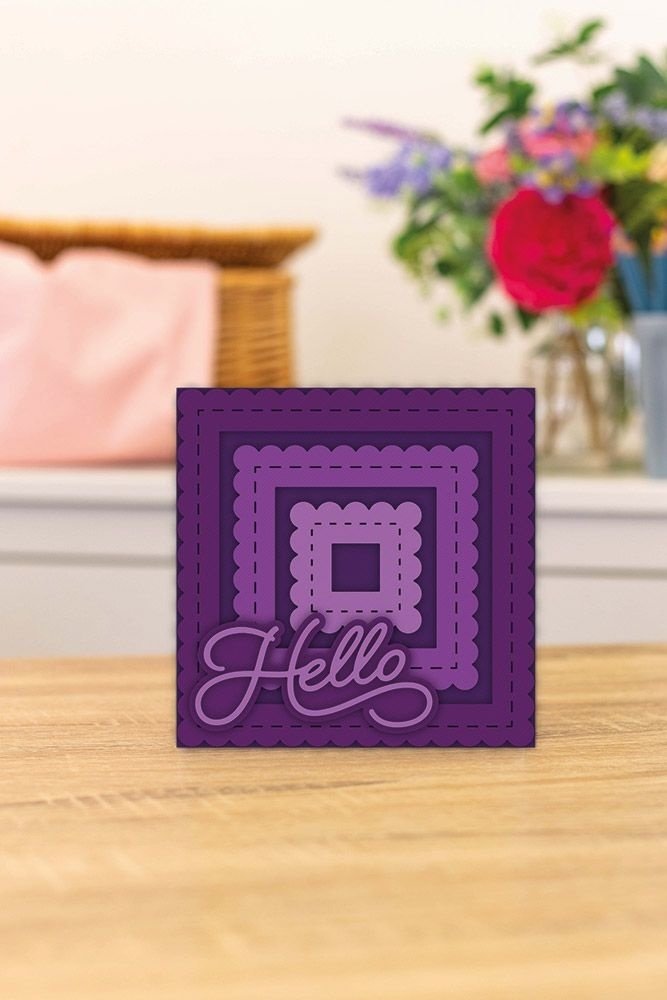 Gemini Nesting Frame Scallop Edge Square Frames Elements Dies (GEM-MD-ELE-SESQ)