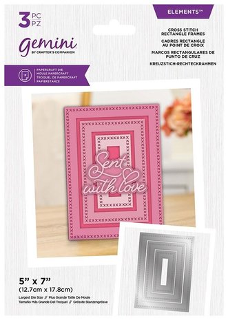 Gemini Nesting Frame Cross Stitch Rectangle Frames Elements Dies (GEM-MD-ELE-CSRE)