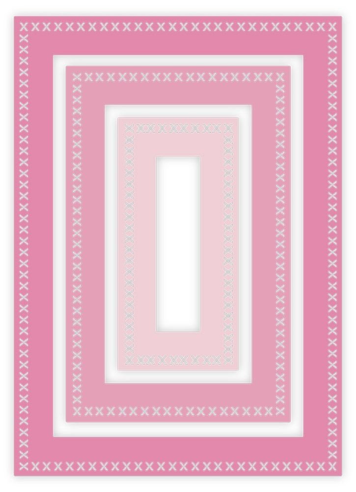 Gemini Nesting Frame Cross Stitch Rectangle Frames Elements Dies (GEM-MD-ELE-CSRE)