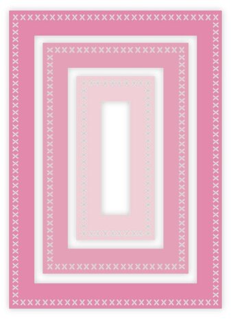 Gemini Nesting Frame Cross Stitch Rectangle Frames Elements Dies (GEM-MD-ELE-CSRE)