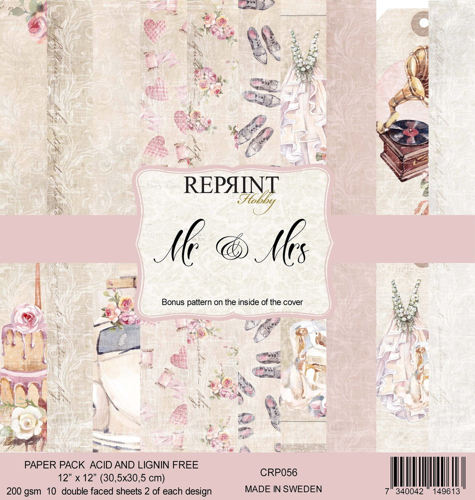 Reprint Mr & Mrs 12x12 Inch Paper Pack (CRP056)