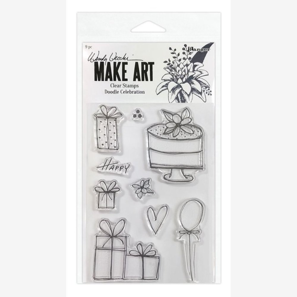 Ranger Make Art Doodle Celebration Clear Stamp Set (WVB81036) Ranger Make Art Doodle Celebration Clear Stamp Set (WVB81036)