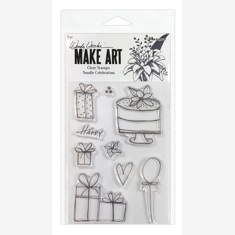 Ranger Make Art Doodle Celebration Clear Stamp Set (WVB81036) Ranger Make Art Doodle Celebration Clear Stamp Set (WVB81036)