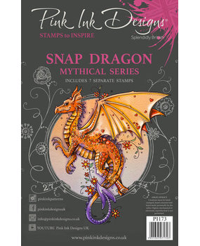 Pink Ink Designs Mythical Series Snap Dragon A5 Clear Stamp (PI173)