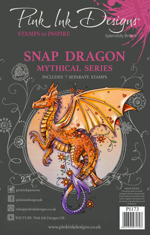 Pink Ink Designs Mythical Series Snap Dragon A5 Clear Stamp (PI173)