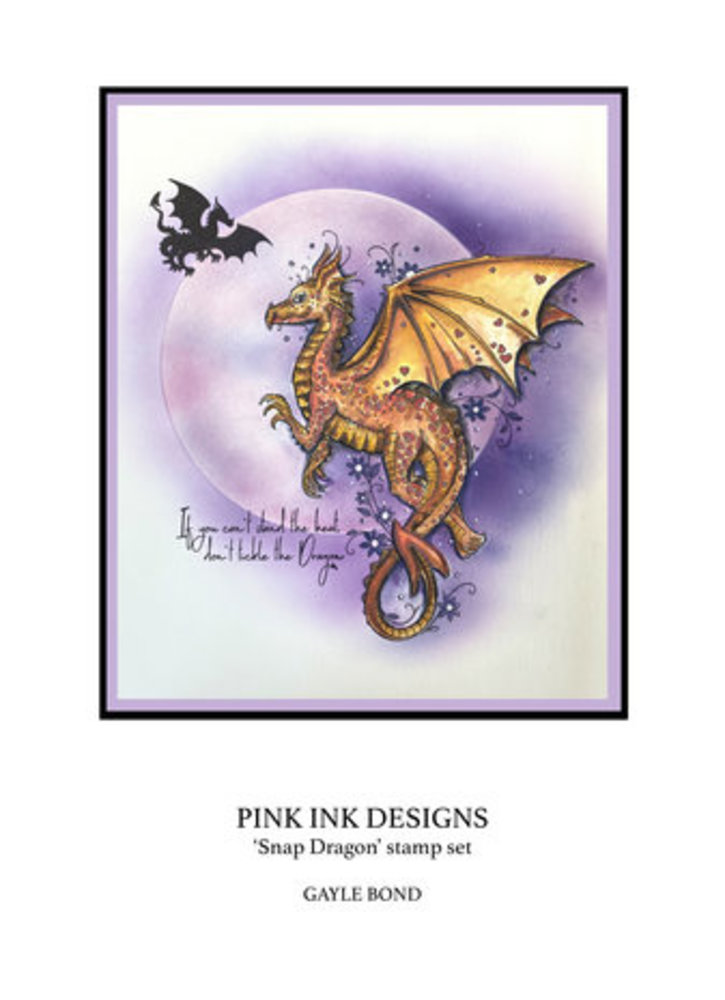 Pink Ink Designs Mythical Series Snap Dragon A5 Clear Stamp (PI173)