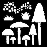 Woodware Mushrooms Masking Stencil (FRST062)