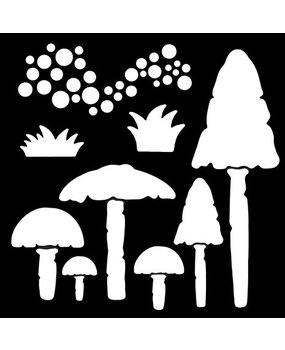 Woodware Mushrooms Masking Stencil (FRST062) Woodware Mushrooms Masking Stencil (FRST062)
