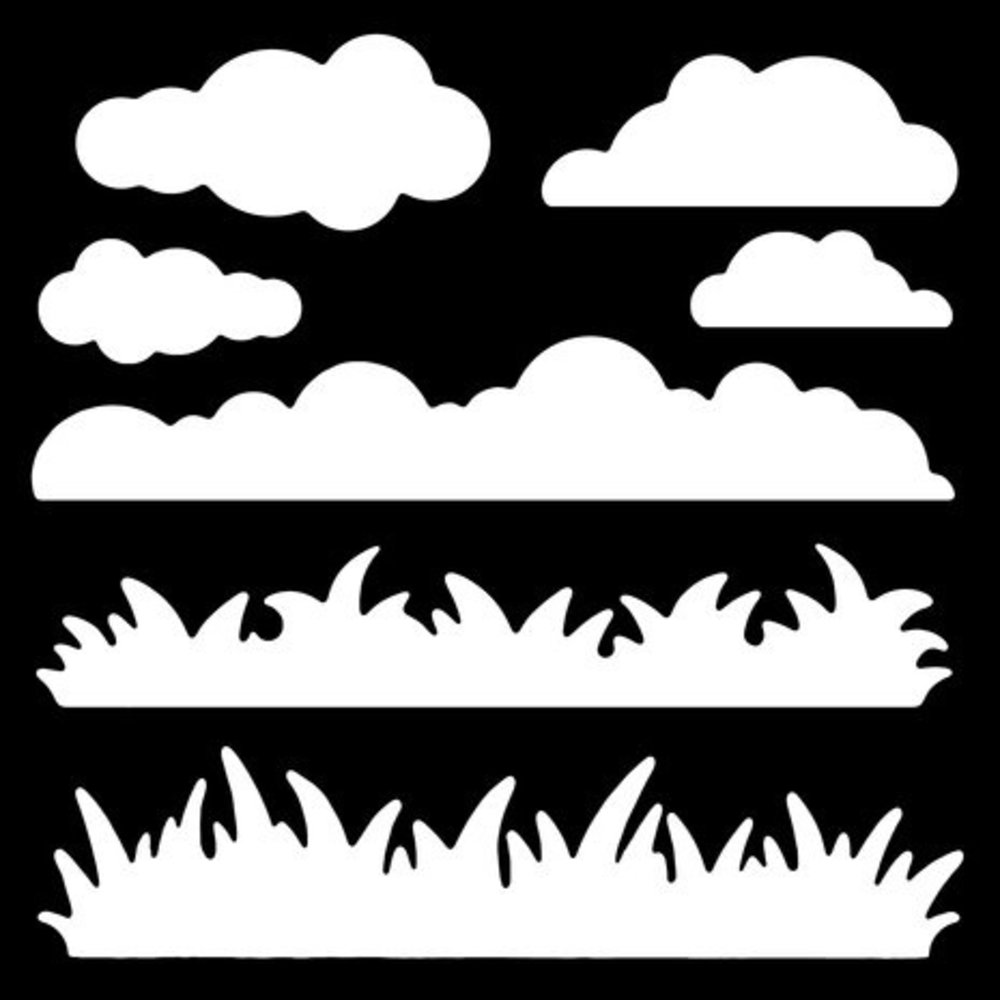 Woodware Grass & Clouds Masking Stencil (FRST063) Woodware Grass & Clouds Masking Stencil (FRST063)