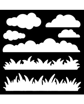 Woodware Grass & Clouds Masking Stencil (FRST063) Woodware Grass & Clouds Masking Stencil (FRST063)