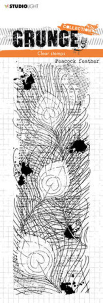Studio Light Grunge Slimline Peacock Feather Clear Stamp (SL-GR-STAMP225)