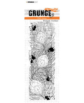 Studio Light Grunge Slimline Peacock Feather Clear Stamp (SL-GR-STAMP225)