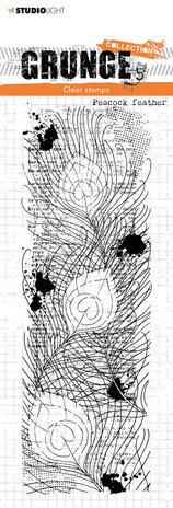 Studio Light Grunge Slimline Peacock Feather Clear Stamp (SL-GR-STAMP225)