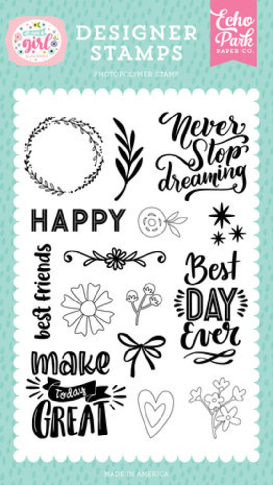 Echo Park All About A Girl Never Stop Dreaming Clear Stamps (AAG282044) Echo Park All About A Girl Never Stop Dreaming Clear Stamps (AAG282044)