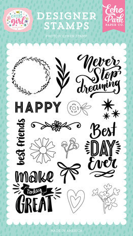 Echo Park All About A Girl Never Stop Dreaming Clear Stamps (AAG282044) Echo Park All About A Girl Never Stop Dreaming Clear Stamps (AAG282044)