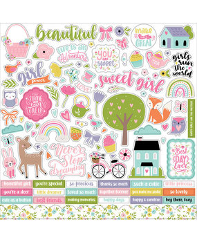 Echo Park All About A Girl 12x12 Inch Element Sticker (AAG282014)