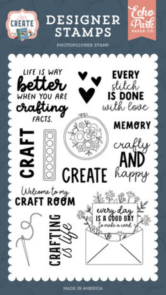 Echo Park Let's Create Crafty And Happy Clear Stamps (LC283042) Echo Park Let's Create Crafty And Happy Clear Stamps (LC283042)
