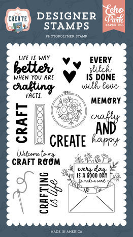 Echo Park Let's Create Crafty And Happy Clear Stamps (LC283042) Echo Park Let's Create Crafty And Happy Clear Stamps (LC283042)