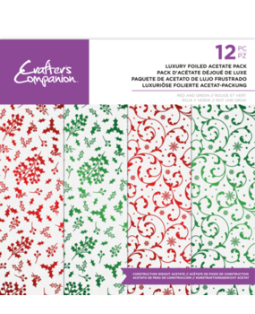 Crafter's Companion Luxury Foiled Acetate Pack 12x12 Inch Red & Green (CC-PAD12-LUXF-RG) Crafter's Companion Luxury Foiled Acetate Pack 12x12 Inch Red & Green (CC-PAD12-LUXF-RG)
