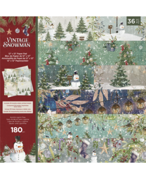 Crafter's Companion Vintage Snowman 12x12 Inch Paper Pad (VINSN-PAD12) Crafter's Companion Vintage Snowman 12x12 Inch Paper Pad (VINSN-PAD12)