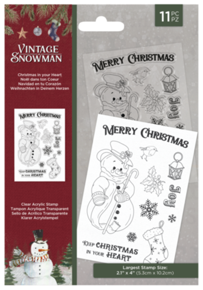 Crafter's Companion Vintage Snowman Clear Stamp Christmas in your Heart (VINSN-ST-CA-CIIH) Crafter's Companion Vintage Snowman Clear Stamp Christmas in your Heart (VINSN-ST-CA-CIIH)