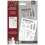 Crafter's Companion Vintage Snowman Clear Stamp Merry and Bright (VINSN-ST-CA-MAB)