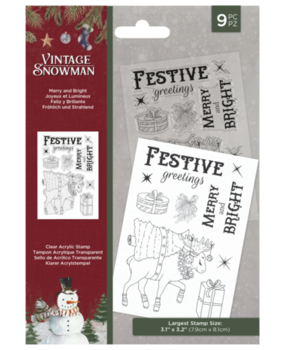 Crafter's Companion Vintage Snowman Clear Stamp Merry and Bright (VINSN-ST-CA-MAB) Crafter's Companion Vintage Snowman Clear Stamp Merry and Bright (VINSN-ST-CA-MAB)