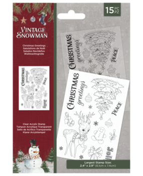 Crafter's Companion Vintage Snowman Clear Stamp Christmas Greetings (VINSN-ST-CA-CHGRE) Crafter's Companion Vintage Snowman Clear Stamp Christmas Greetings (VINSN-ST-CA-CHGRE)