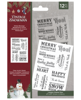 Crafter's Companion Vintage Snowman Clear Stamp Winter Blessings (VINSN-ST-CA-WIBLES) Crafter's Companion Vintage Snowman Clear Stamp Winter Blessings (VINSN-ST-CA-WIBLES)