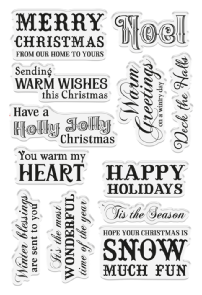 Crafter's Companion Vintage Snowman Clear Stamp Winter Blessings (VINSN-ST-CA-WIBLES)