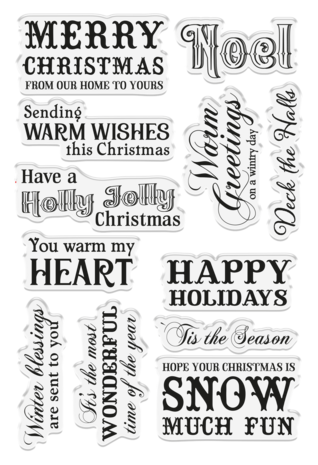 Crafter's Companion Vintage Snowman Clear Stamp Winter Blessings (VINSN-ST-CA-WIBLES)