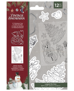 Crafter's Companion Vintage Snowman O' Christmas Tree Stamp & Die (VINSN-STD-OCHRT) Crafter's Companion Vintage Snowman O' Christmas Tree Stamp & Die (VINSN-STD-OCHRT)