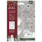 Crafter's Companion Vintage Snowman Dashing Through the Snow Stamp & Die (VINSN-STD-DTTS)