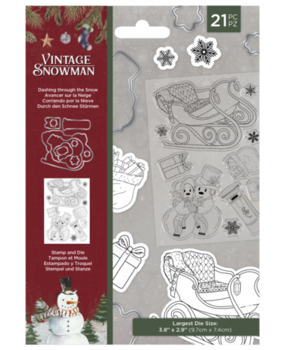 Crafter's Companion Vintage Snowman Dashing Through the Snow Stamp & Die (VINSN-STD-DTTS) Crafter's Companion Vintage Snowman Dashing Through the Snow Stamp & Die (VINSN-STD-DTTS)
