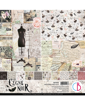 Ciao Bella Papercrafting Cygne Noir 12x12 Inch Patterns Pad (CBT055) Ciao Bella Papercrafting Cygne Noir 12x12 Inch Patterns Pad (CBT055)