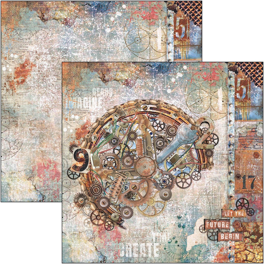 Ciao Bella Papercrafting Engine of the Future 12x12 Inch Paper Pad (CBPM054)