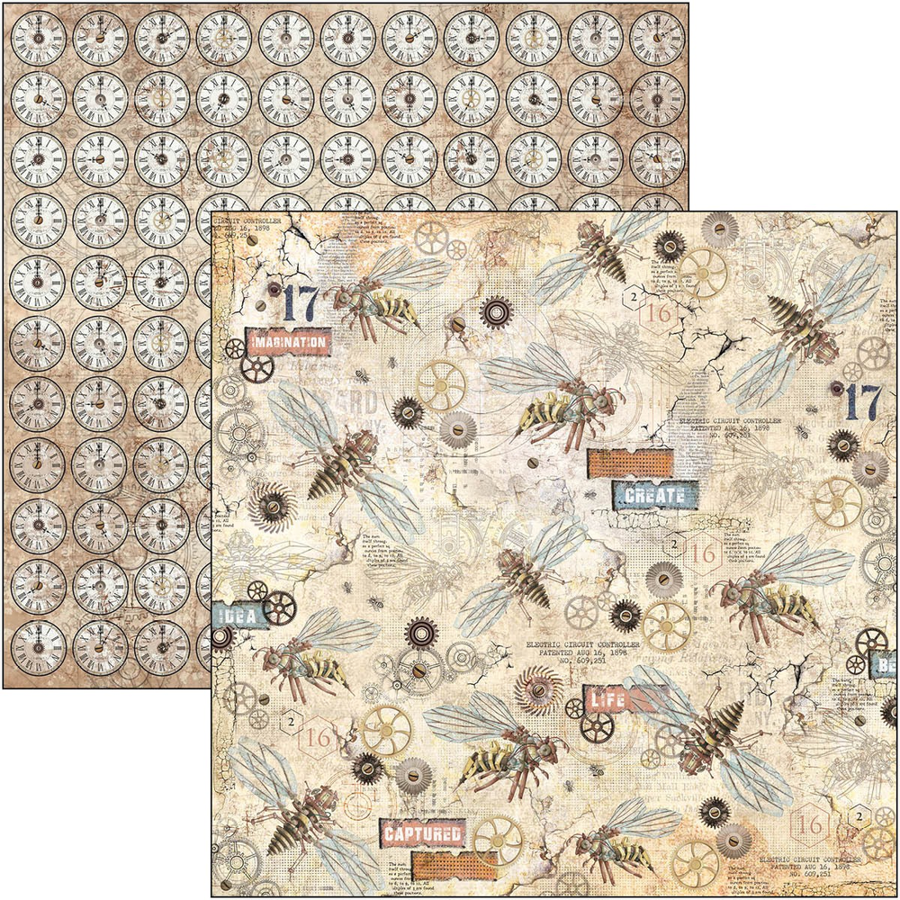 Ciao Bella Papercrafting Engine of the Future 12x12 Inch Patterns Pad (CBT054) Ciao Bella Papercrafting Engine of the Future 12x12 Inch Patterns Pad (CBT054)