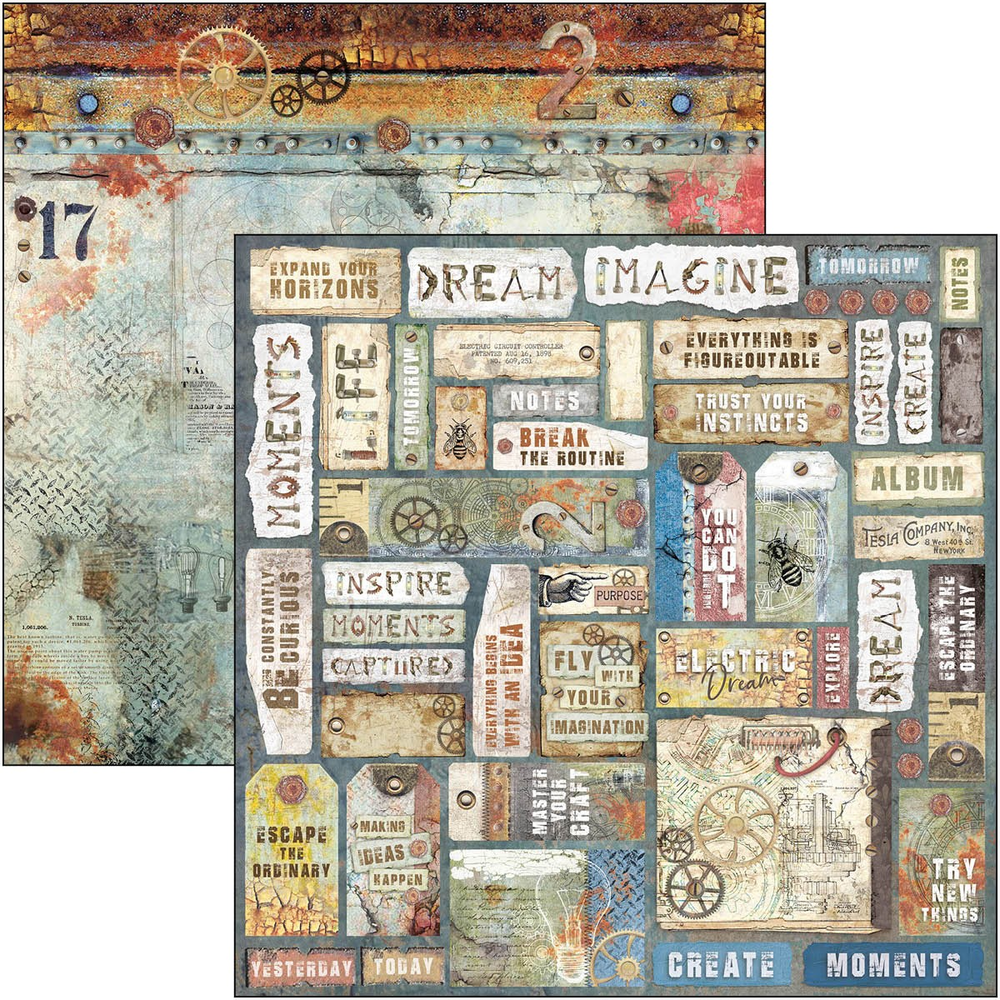 Ciao Bella Papercrafting Engine of the Future 12x12 Inch Patterns Pad (CBT054) Ciao Bella Papercrafting Engine of the Future 12x12 Inch Patterns Pad (CBT054)