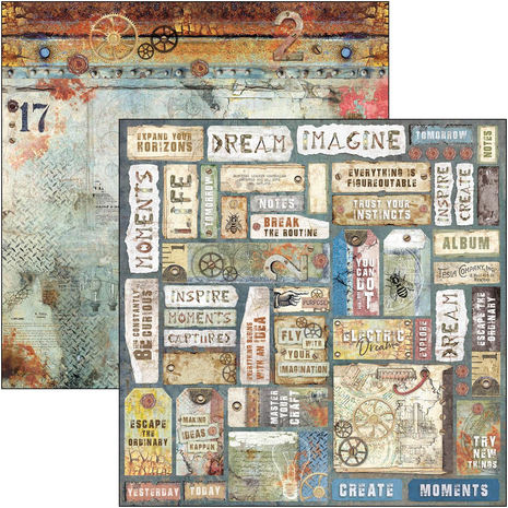 Ciao Bella Papercrafting Engine of the Future 12x12 Inch Patterns Pad (CBT054) Ciao Bella Papercrafting Engine of the Future 12x12 Inch Patterns Pad (CBT054)