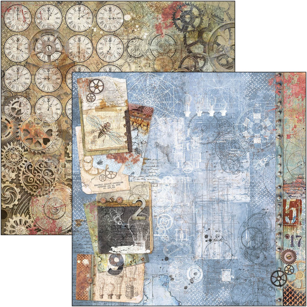 Ciao Bella Papercrafting Engine of the Future 12x12 Inch Patterns Pad (CBT054) Ciao Bella Papercrafting Engine of the Future 12x12 Inch Patterns Pad (CBT054)